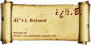 Őri Botond névjegykártya